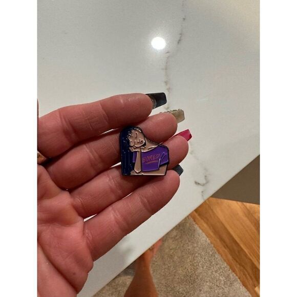 ⭐️2 for $13⭐️ ⭐️3 for $18⭐️ ❤️ MIX AND MATCH!❤️ BORED girl enamel pin - Picture 2 of 2
